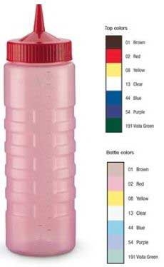 Vollrath Traex Color-Mate Squeeze Dispenser with Yellow Cap, 24 Ounce -- 12 per case