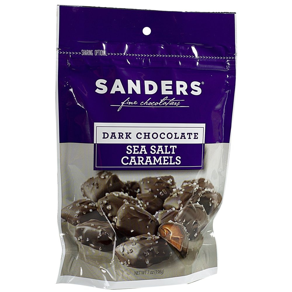 Sanders Sea Salt Caramel Dark Chocolate, 7 Ounce -- 6 per case