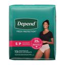 Depend Small Blush Maximum Absorbency Adult Incontinence and Postpartum Bladder Leak Underwear for Women, 19 count -- 2 per case