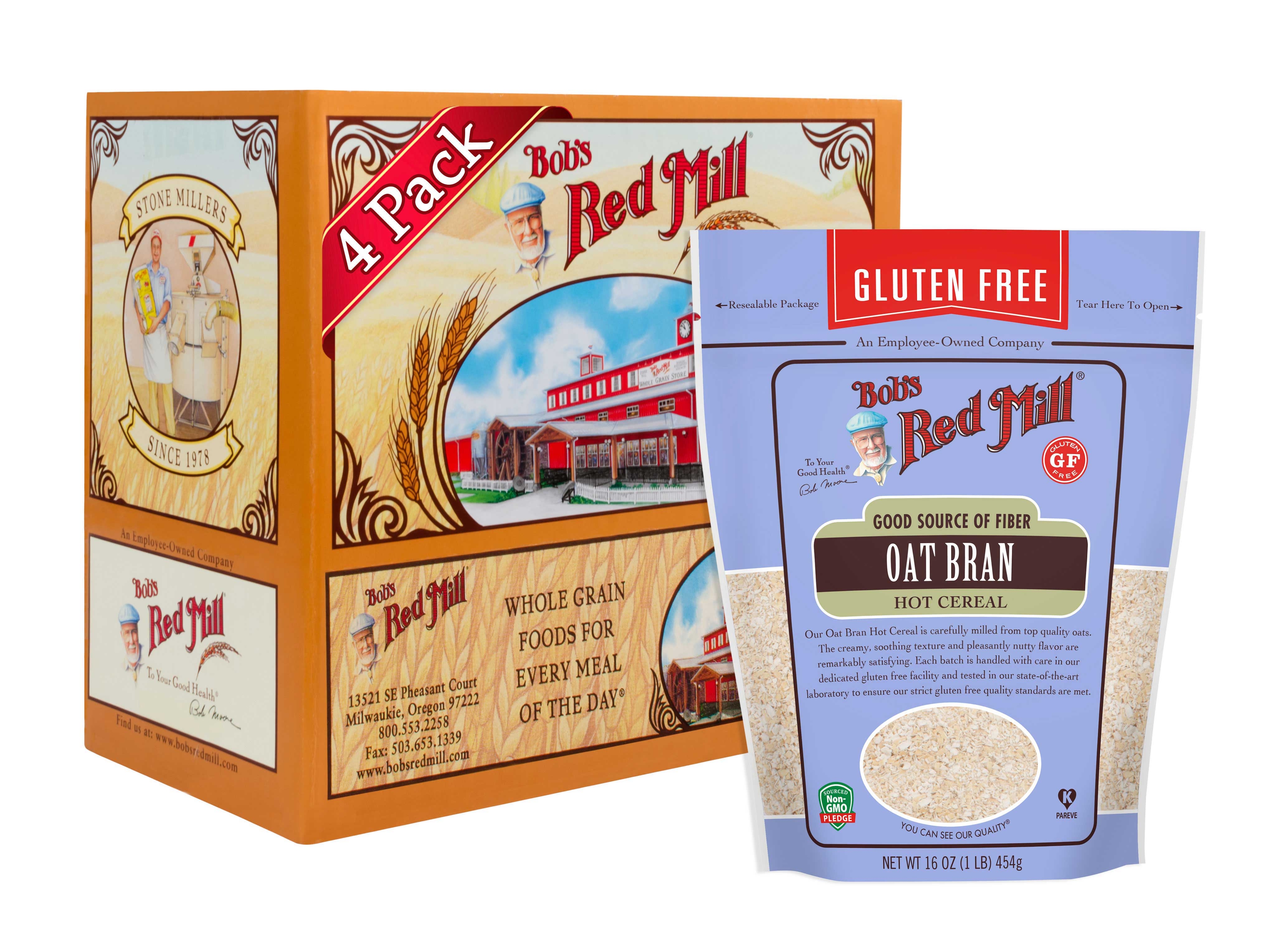 Bobs Red Mill Gluten Free Oat Bran, 16 Ounce -- 4 per case.