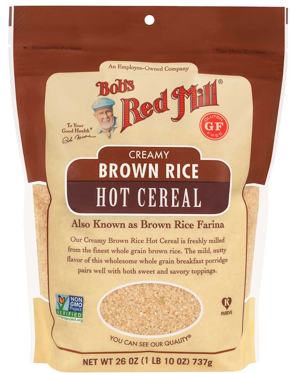 Bobs Red Mill Brown Rice Hot Cereal, 26 Ounce -- 4 per case