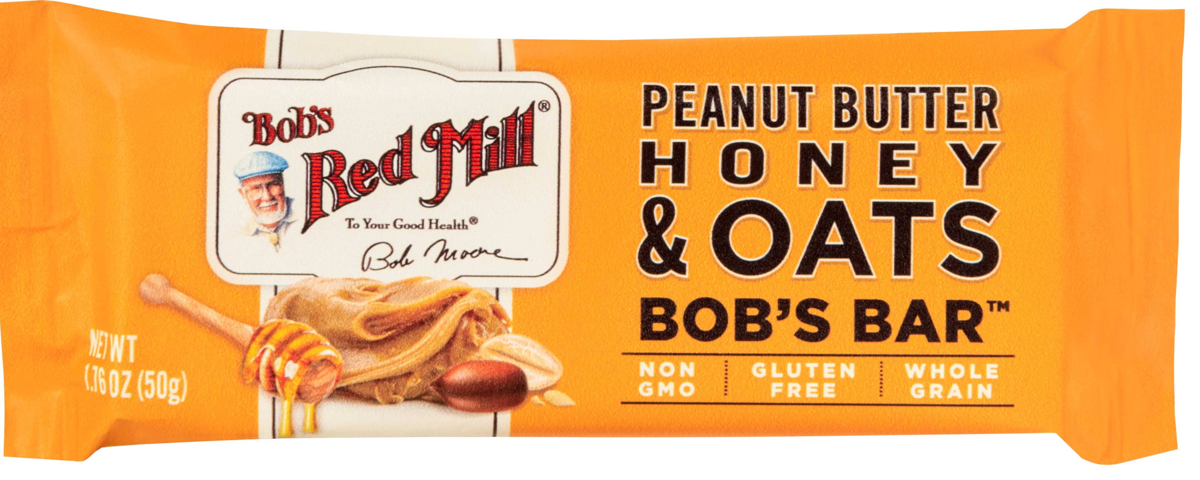 Bobs Red Mill Peanut Butter Honey and Oats Bobs Bar, 1.76 Ounce - 12 count per pack -- 12 packs per case