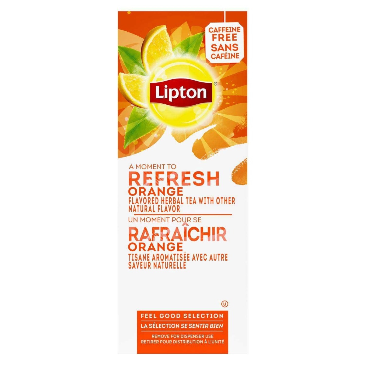 Lipton Orange Enveloped Hot Tea Bags, 28 count -- 6 per case