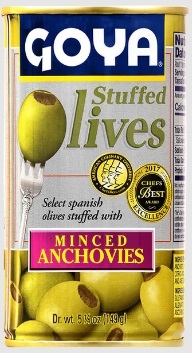 Goya Stuffed Olives with Minced Anchovies, 5.25 Ounce -- 12 per case