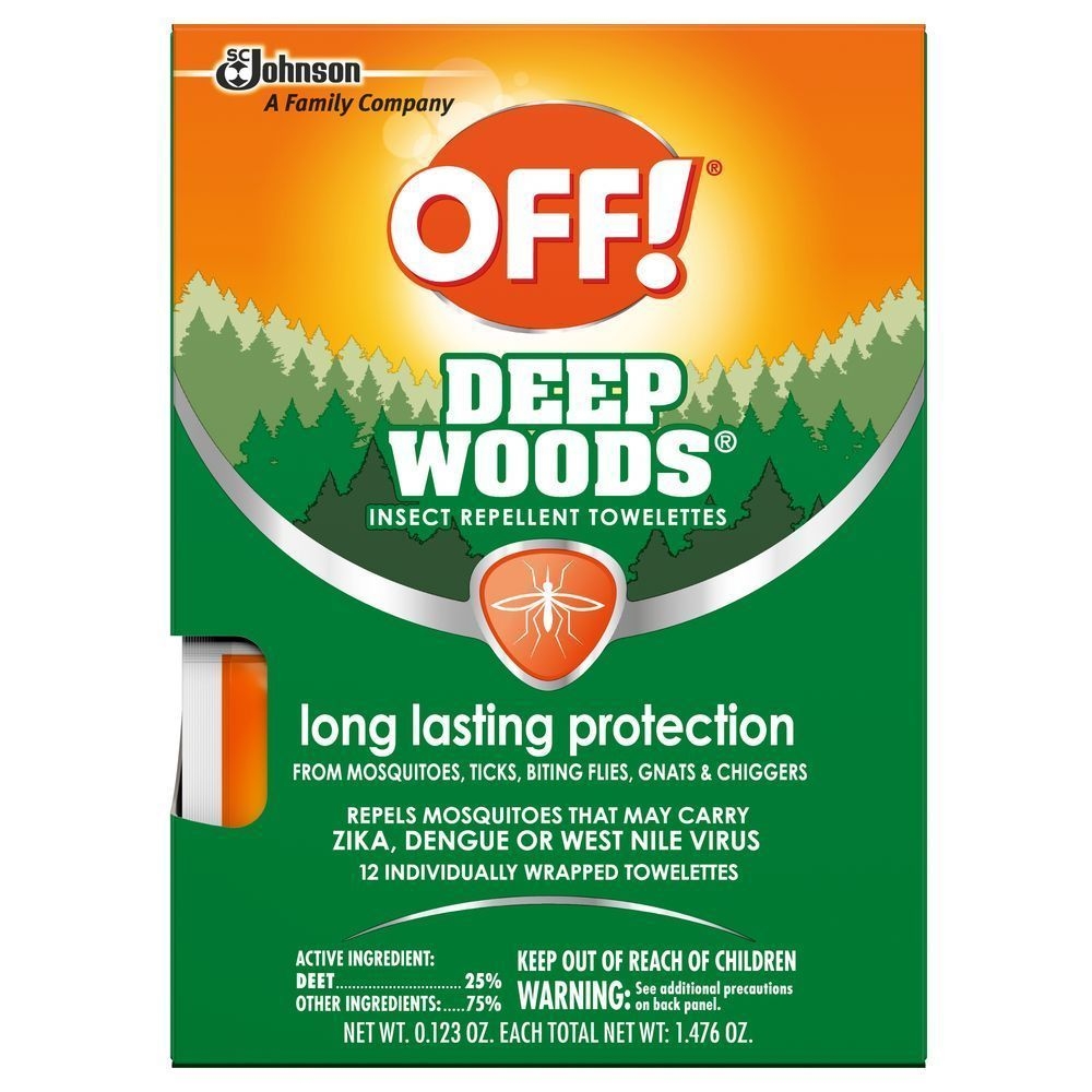 OFF! Deep Woods Unscented Insect Repellent Towelette -- 144 per case.