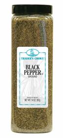 Traders Choice Ground Black Pepper - 14 oz. container, 6 per case