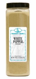 Traders Choice Ground White Pepper - 18 oz. container, 6 per case