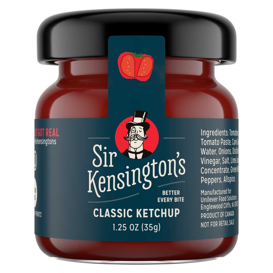 Sir Kensington's Classic Ketchup Room Service Jar, 1.25 Ounce -- 72 per case