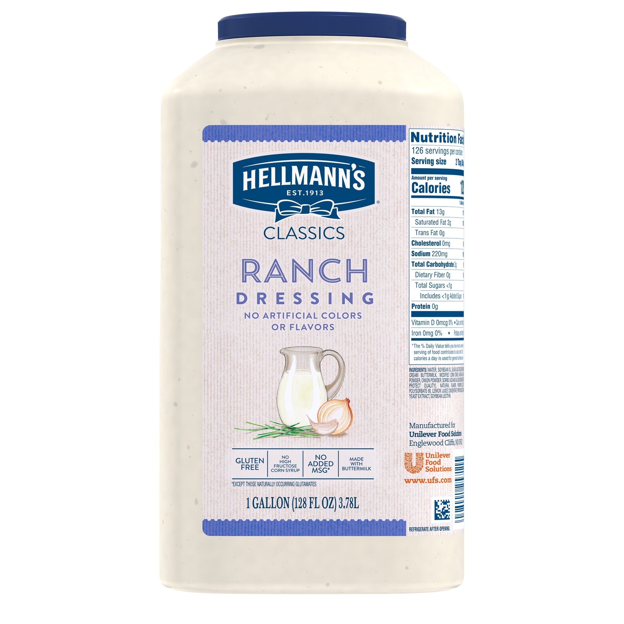Single Hellmann's Classics Ranch Salad Dressing Jug, 1 gallon