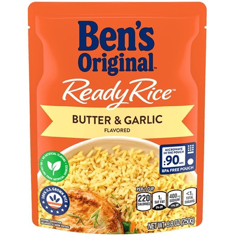 Bens Original Ready Rice Butter and Garlic Flavored Rice, 8.8 Ounce -- 12 per case