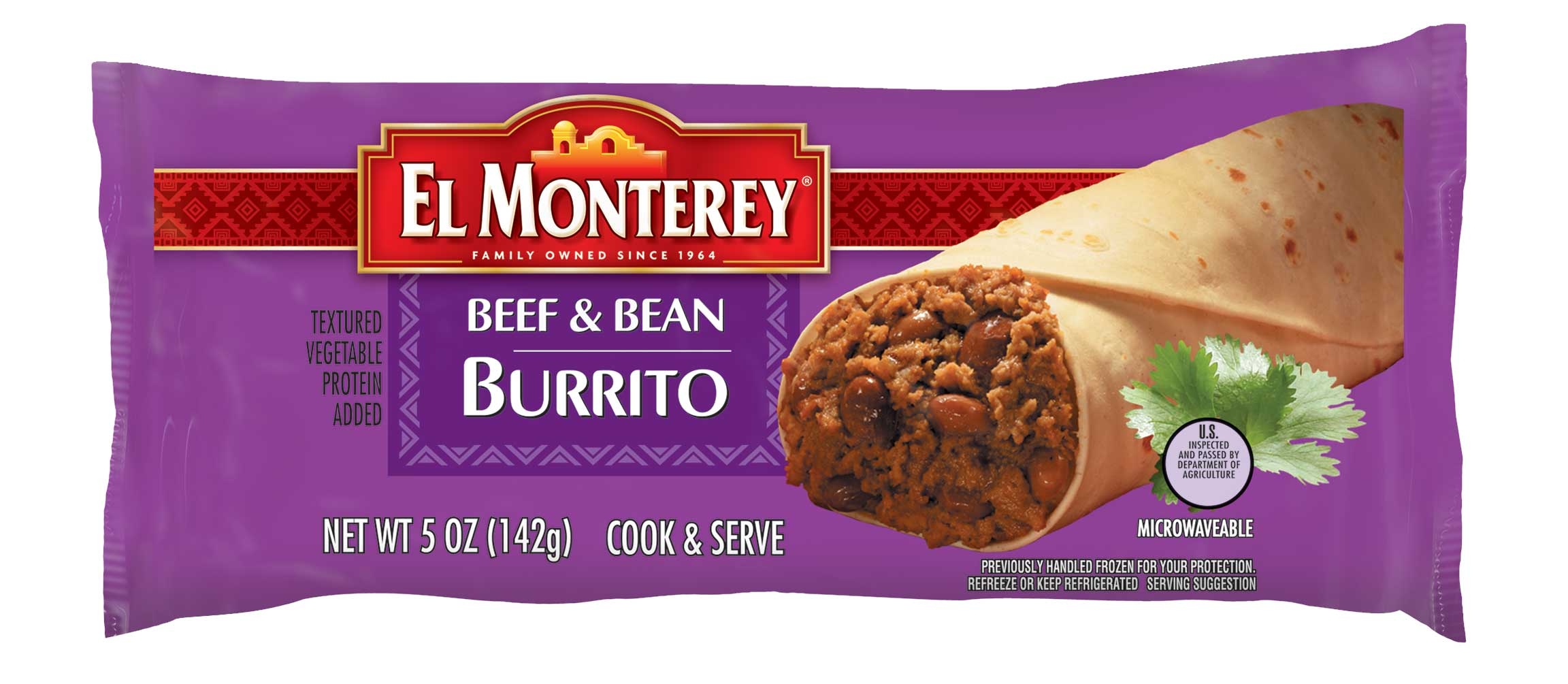 Ruiz El Monterey Beef and Bean Burrito, 5 Ounce -- 24 per case.