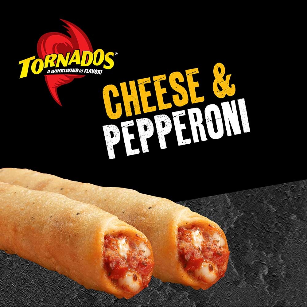 Tornados Cheese & Pepperoni, 3 Ounce -- 24 per case.