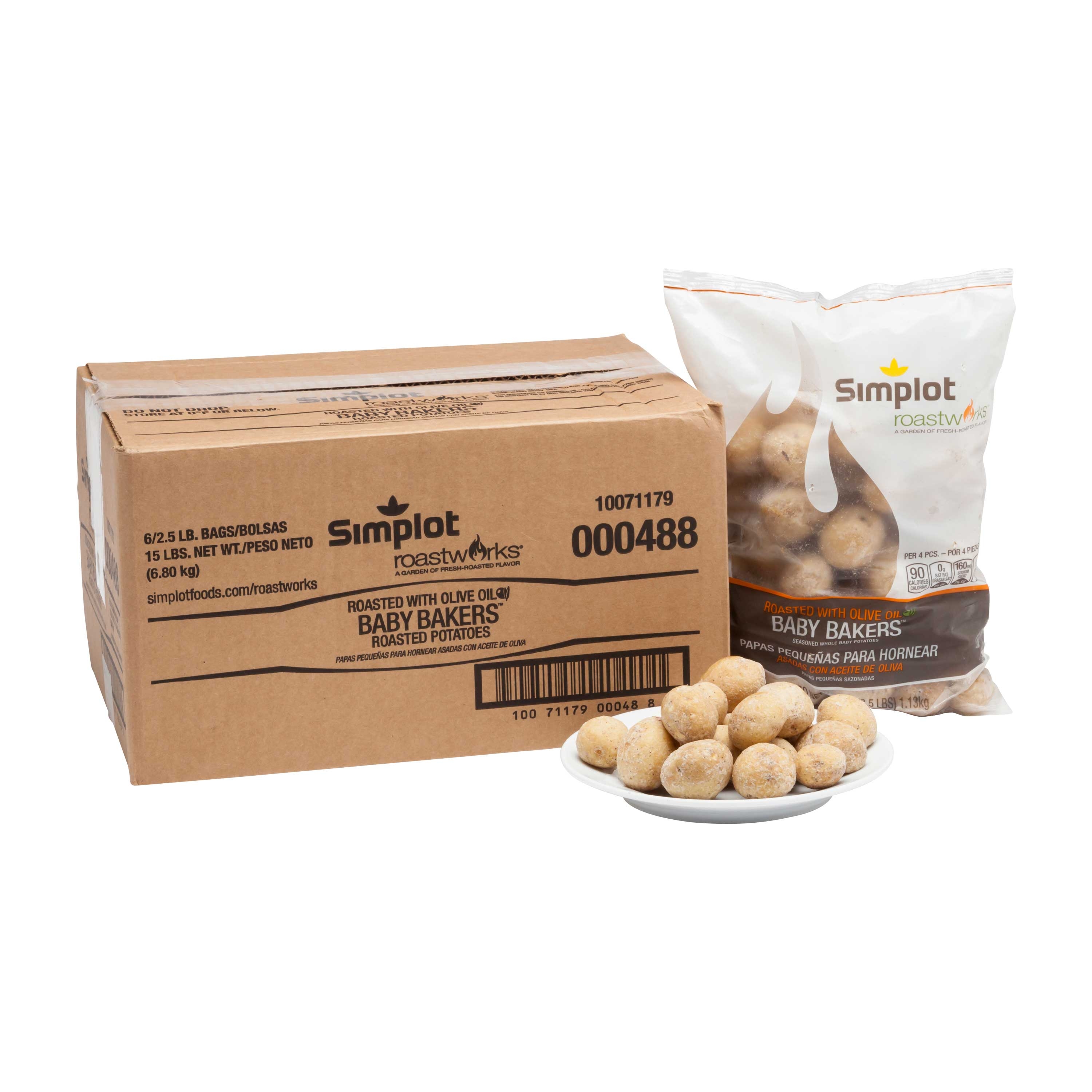 Simplot Roastworks Roasted Mini Baby Bakers Potato, 2.5 Pound -- 6 per case.