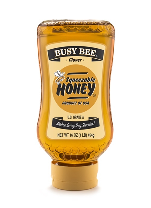Honey Busy Bee Clover Squeeze Bottle 12 Case 16 Ounce