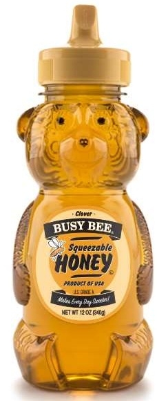Busy Bee Squeezable Bear Honey, 12 Ounce -- 12 per case