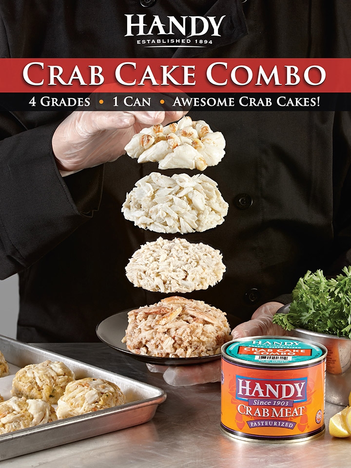 Handy Pelagicus Crab Cake Combo Pasteurized Crab Meat, 1 Pound -- 6 per case.