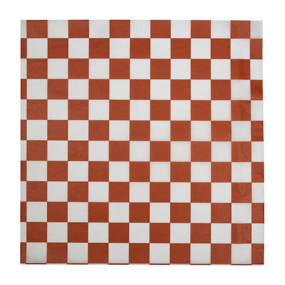 Durable Packaging Red Checkered Wax Sheet, 1000 count - 5 per case