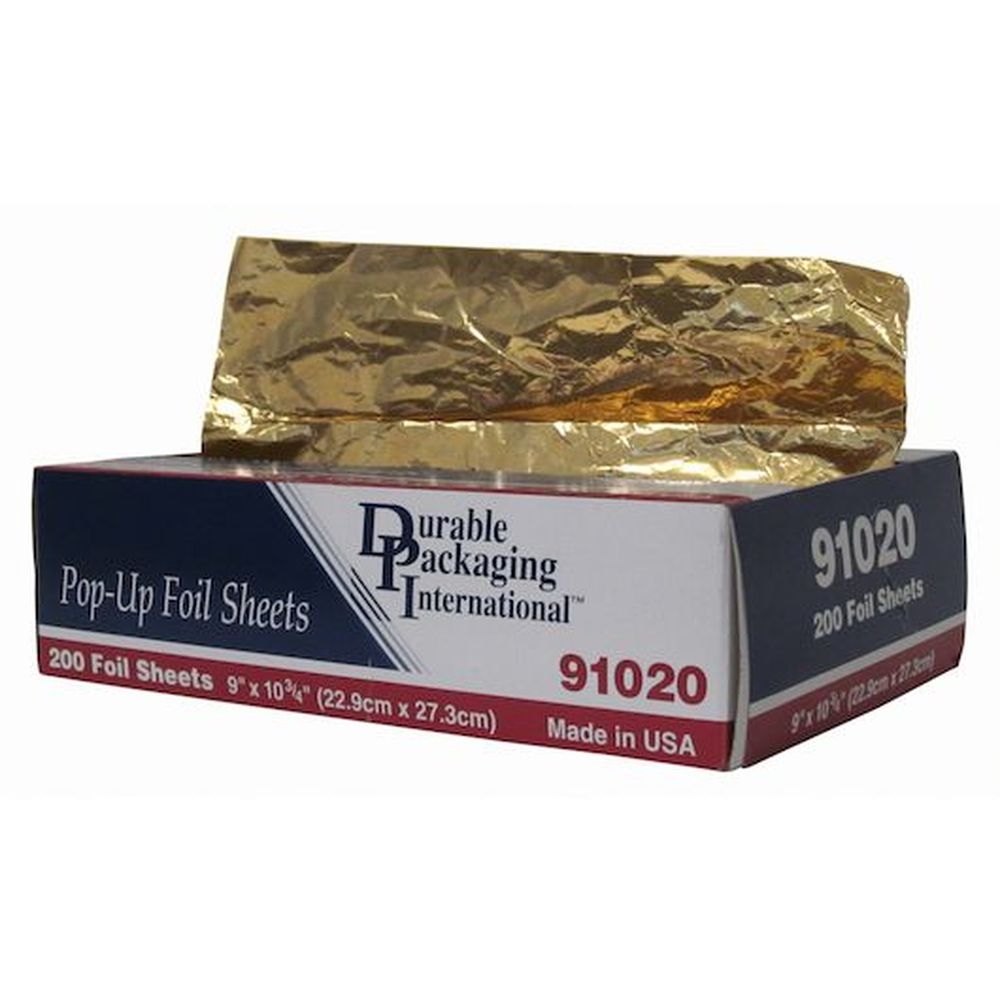 Durable Packaging 9 x 10-3/4 inch Gold Foil Sheet, 200 count - 12 per case