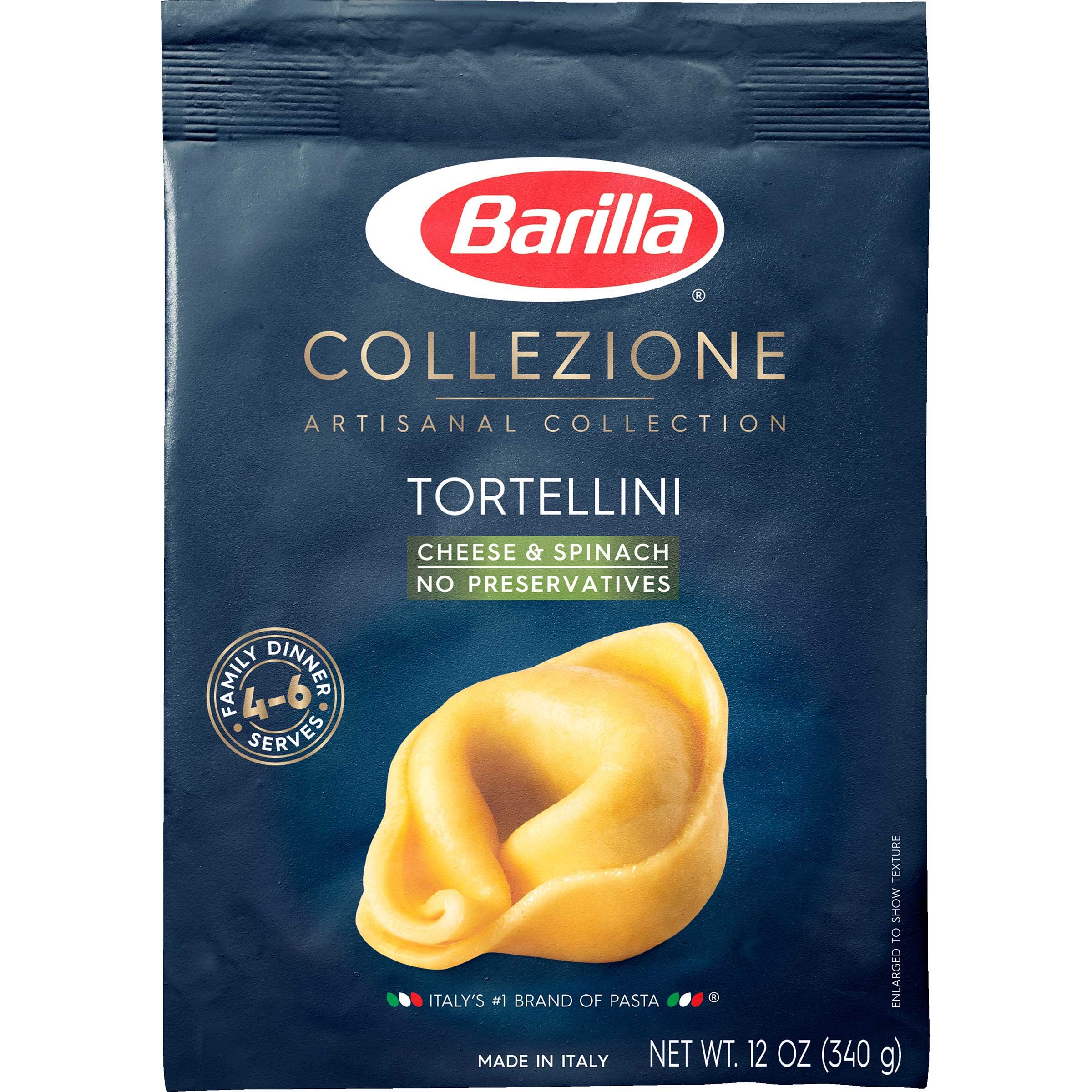 Barilla Cheese and Spinach Tortellini Pasta, 12 Ounce -- 8 per case.