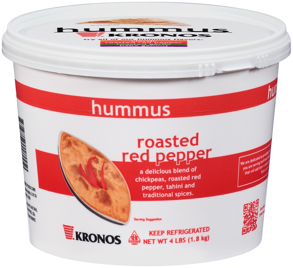 Krono Roasted Red Bell Pepper Hummus, 4 Pound -- 2 per case.
