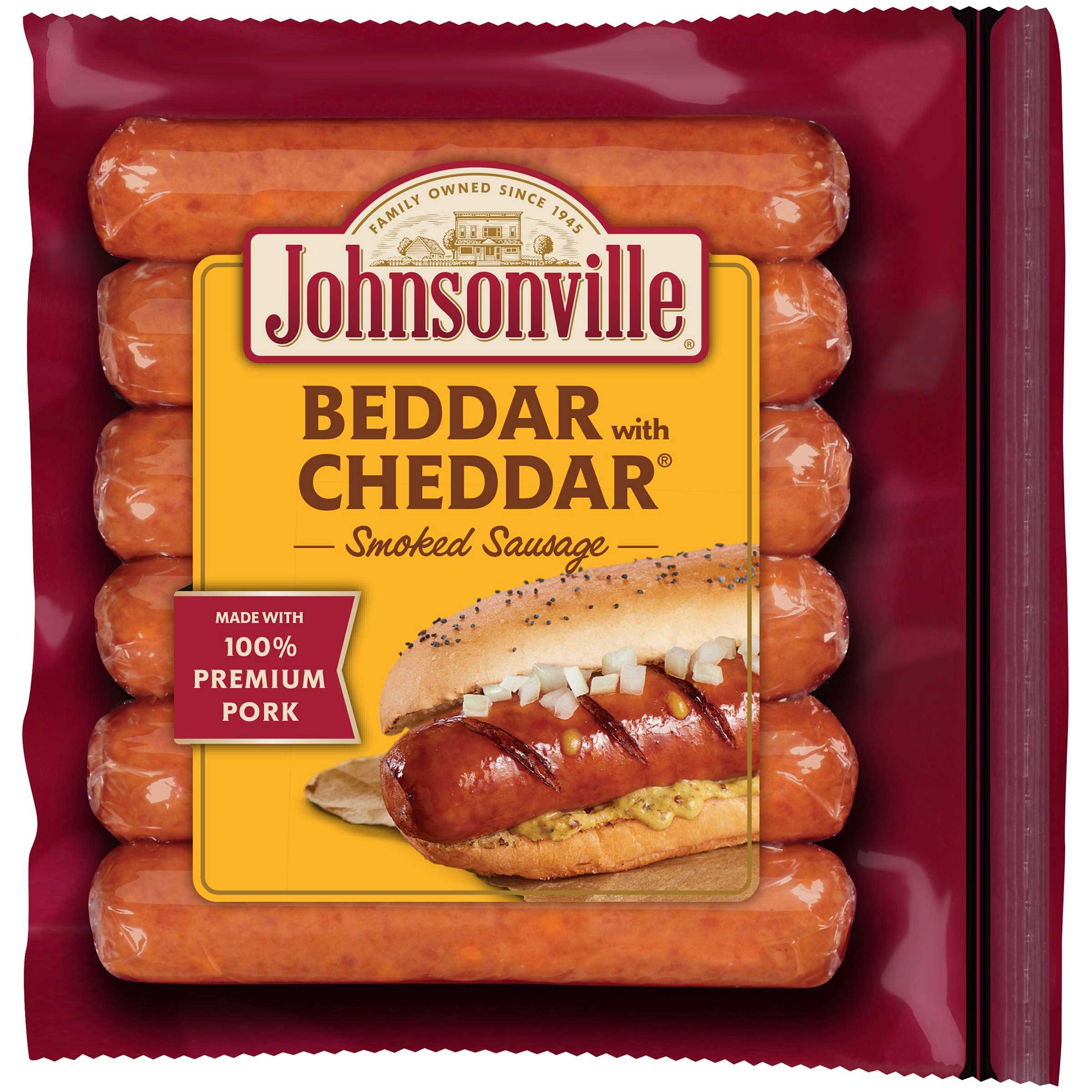Johnsonville Beddar with Cheddar Brat, 14 Ounce -- 10 per case.