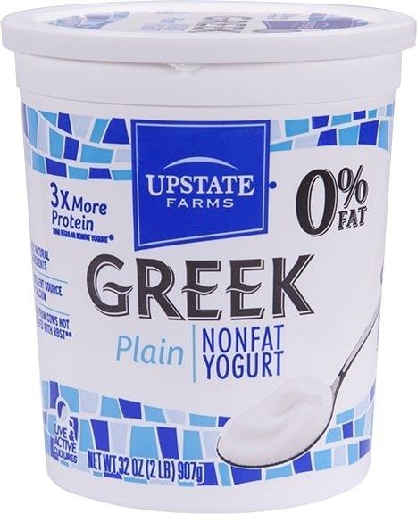 Upstate Farms Greek Nonfat Blended Plain Yogurt, 32 Ounce -- 6 per case.