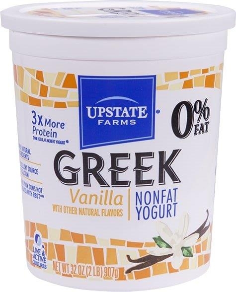 Upstate Farms Greek Nonfat Blended Vanilla Yogurt, 32 Ounce -- 6 per case.