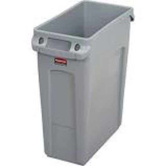 Rubbermaid Slim Jim Gray Recycling Container with Venting Channels -- 4 per case