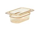 H Pan One Ninth Size Food Pan, Amber, 2.5 inch Deep -- 6 per case.