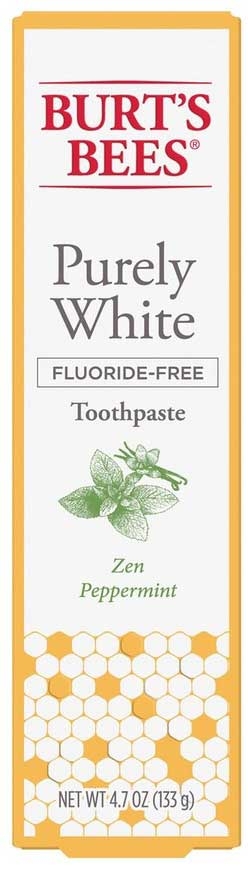 Burts Bees Fluoride Free Purely White Toothpaste, 4.7 Ounce -- 12 per case.
