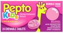 Pepto Bismol Childrens Bubble Gum Chewable Tablet, 24 count per pack -- 24 per case.