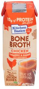 Kitchen Basics Turmeric and Ginger with Lemongrass Chicken Bone Broth, 8.25 Ounce -- 12 per case