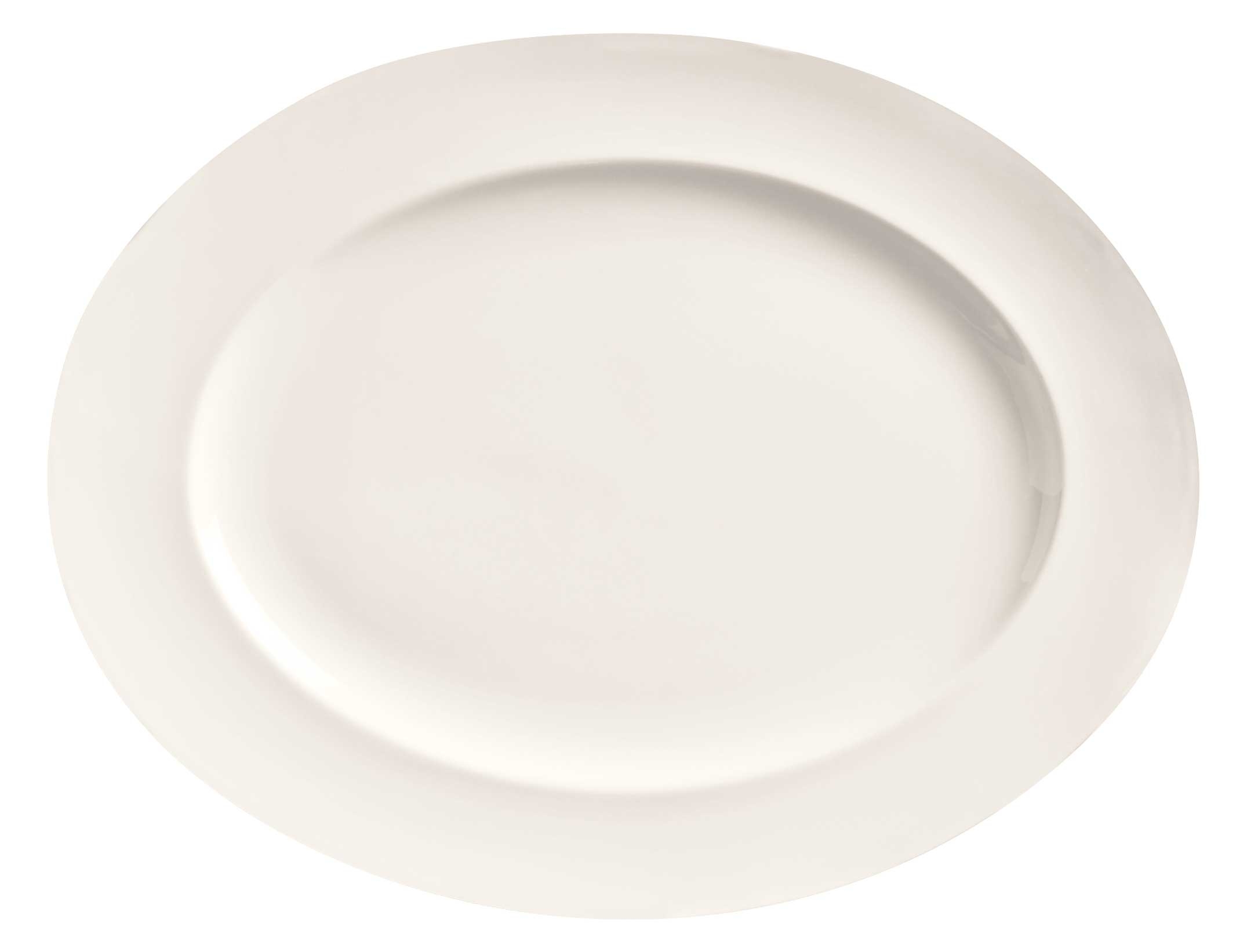 World Tableware Basics Collection Medium Rim Porcelain Bright White Platter, 13.25 x 10.25 inch -- 12 per case.