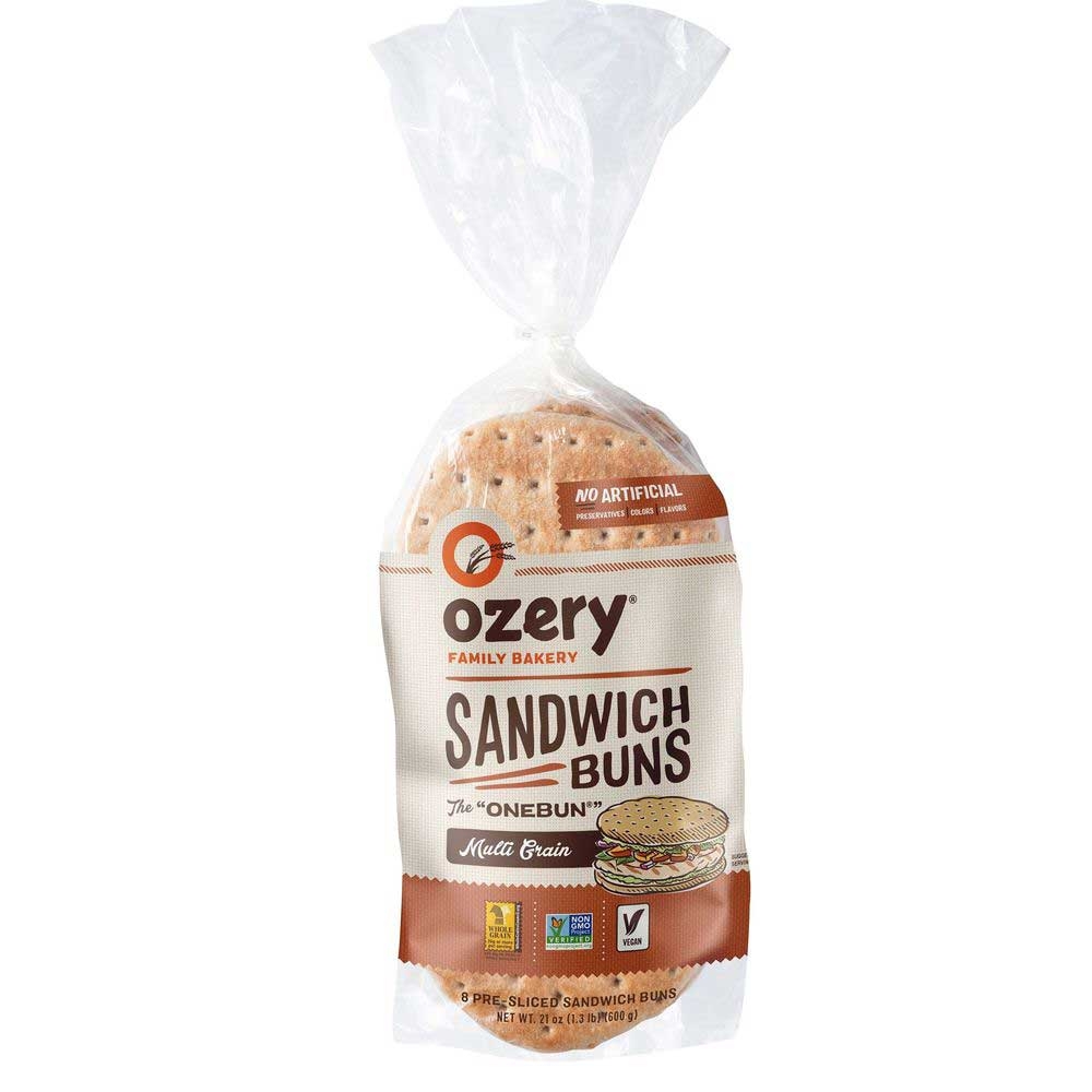 Ozery Bakery Original Multi Grain Thin Sandwich Bun, 21 Ounce -- 6 per case