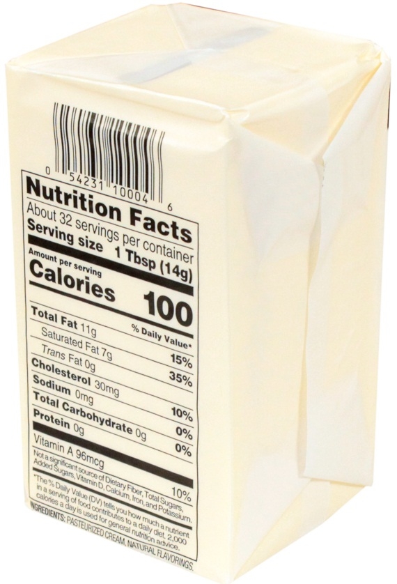 Commodity Butter Solid AA Unsalted Butter, 1 Pound -- 36 per case.