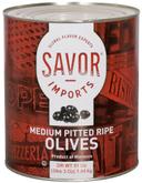 Savor Imports Medium Pitted Ripe Olives Number 10 Can, 51 Ounce -- 6 per case