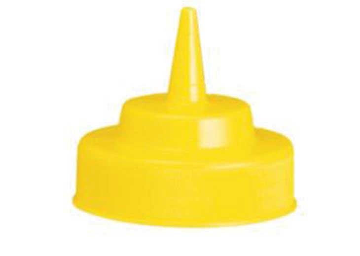 Tablecraft WideMouth Standard Yellow Cone Tip for 63 mm Squeeze Bottles -- 12 per case