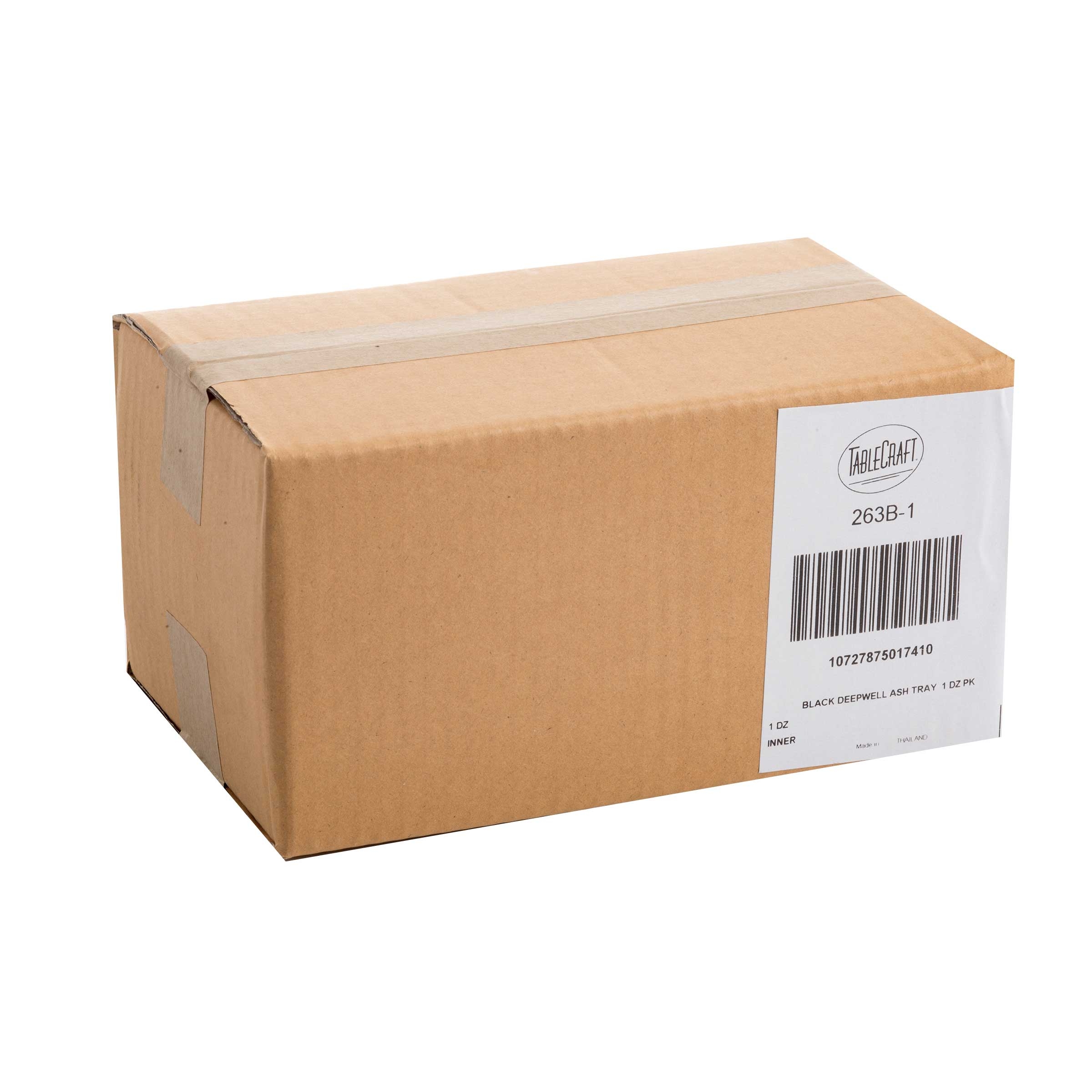 4.25 Deep Black Plastic Ashtray -- 12 per case