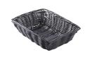 Tablecraft Polypropylene Black Rectangular Handwoven Basket, 9 x 6 x 2.5 inch -- 12 per case