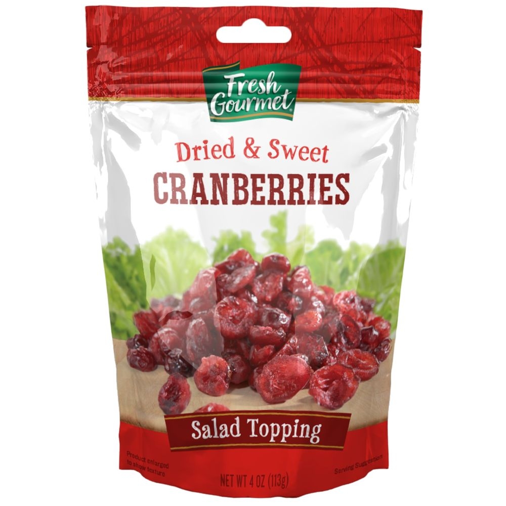 Fresh Gourmet Whole Dried Cranberries, 4 Ounce -- 9 per case
