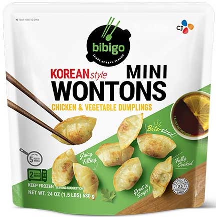 Bibigo Korean Style Chicken and Vegetable Mini Wonton, 24 Ounce -- 4 per case
