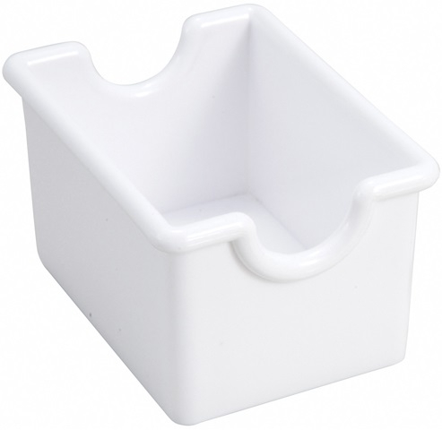 Winco Plastic White Sugar Packet Holder, 3 1/2 x 2 1/2 x 2 inch -- 72 per case