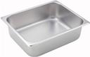 Winco 25 Gauge Stainless Steel Half Size Straight-Sided Steam Pan, 4 inch Depth -- 24 per case