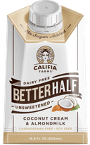 Califia Farms Unsweetened Better Half Coconut Cream and Almond Milk Creamer, 16.9 Fluid Ounce -- 6 per case