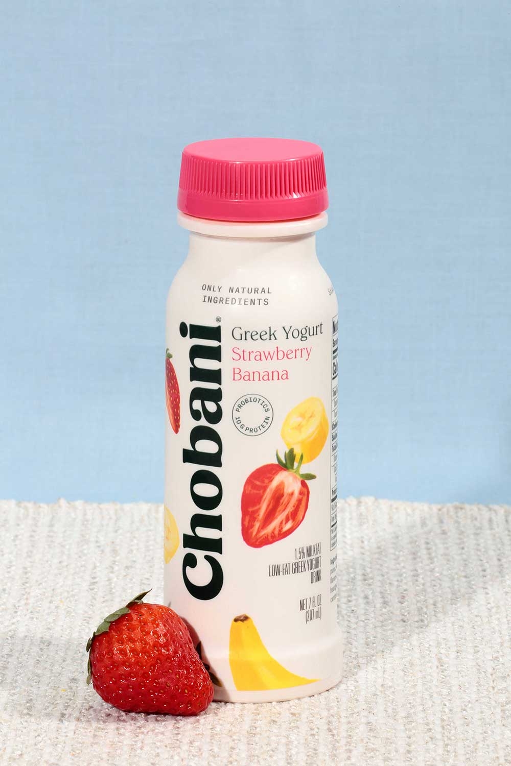 Chobani Strawberry Banana Drinkable Yogurt, 7 Fluid Ounce -- 8 per case.