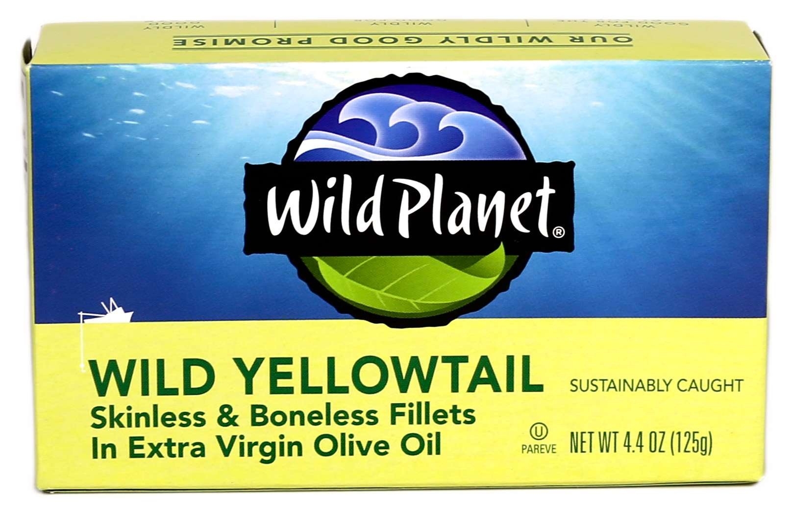 Wild Planet Foods Skinless Boneless Wild Yellowtail Fillets in Extra Virgin Olive Oil, 4.375 Ounce -- 12 per case
