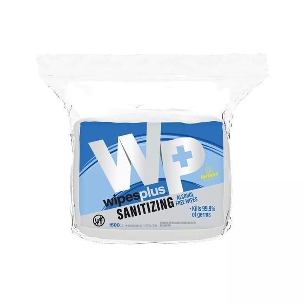 CFS Brands WipesPlus White Hand Sanitizing Alcohol Free Wipes - Resealable Refill Bag, 1500 count -- 4 per case.