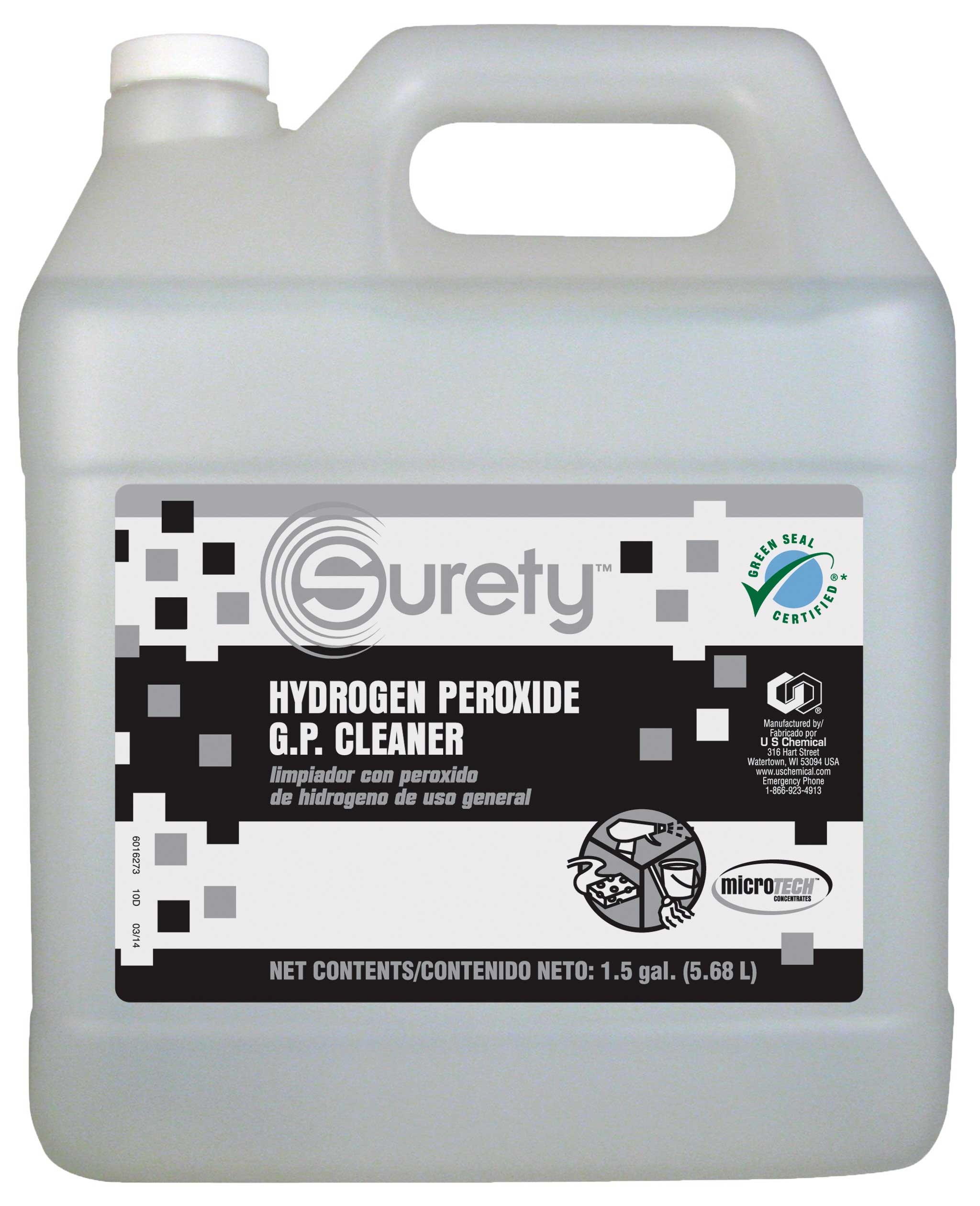 Surety Hydrogen Peroxide General Purpose Cleaner, 1.5 Gallon.