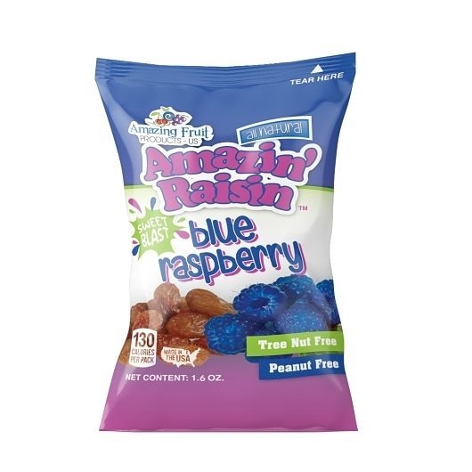 Amazin Raisin Sweet Blast Blue Raspberry Infused Raisins, 1.5 Ounce -- 250 per case