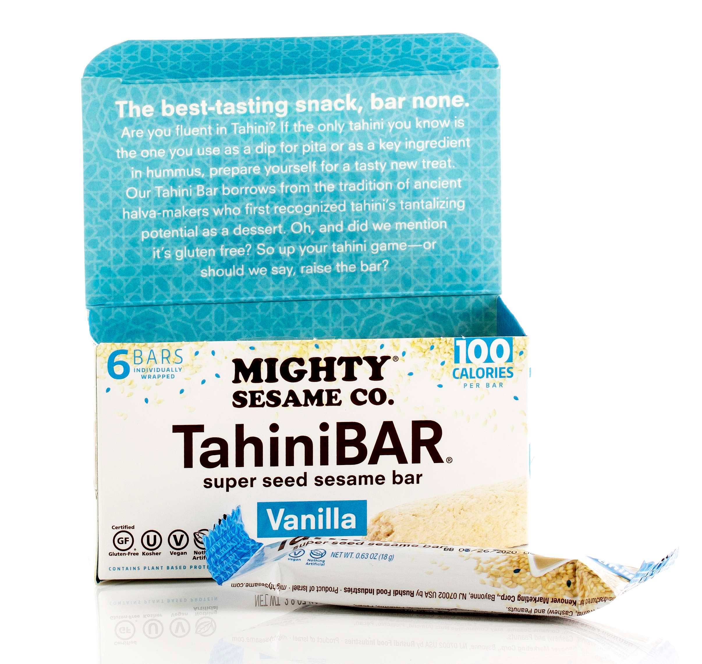 Mighty Sesame TahiniBar Vanilla Super Seed Sesame Bar, 3.8 Ounce -- 8 per case